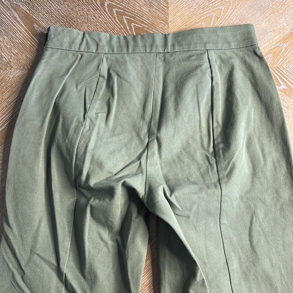 EVERLANE The Side-Zip Stretch Cotton Olive Ponte Pant 4 - Picture 12 of 14